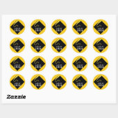 Sticker Rond Diplômé Jaune 2026 (Feuille)