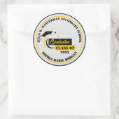 Sticker Rond Diplômé Jaune Noir Blanc Classique (Sac)