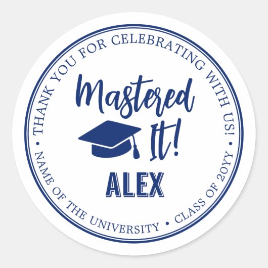 Sticker Rond Diplômé Maîtrise Diplômé (Devant)