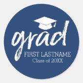 Sticker Rond Diplômé Moderne Letting Grad (Devant)