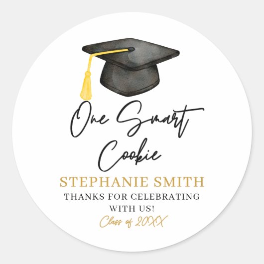 Sticker Rond Diplômé One Smart Cookie 2026  (Devant)