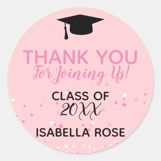 Sticker Rond Diplôme Pink Ombree (Devant)