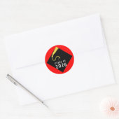 Sticker Rond Diplômé Rouge 2026 (Enveloppe)