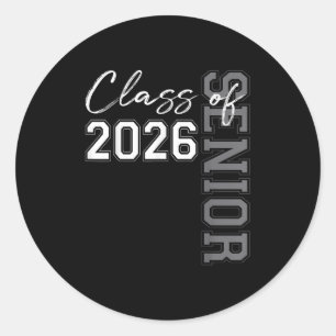 Sticker Rond Diplômé senior 2026 Mon dernier premier jour de Cl