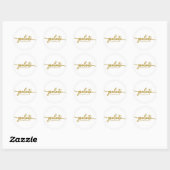 Sticker Rond Diplômé Simple Chic Calligraphie Diplômé (Feuille)