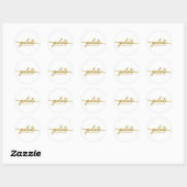Sticker Rond Diplômé Simple Chic Calligraphie Graduation (Feuille)