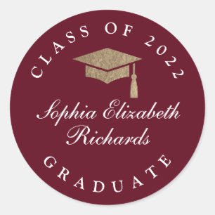 Sticker Rond Diplôme Style Classique
