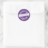 Sticker Rond Diplômé sur mesure en violet (Sac)