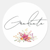 Sticker Rond Diplômée Fleur Sauvage (Devant)