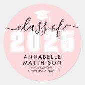 Sticker Rond Diplômées roses (Devant)
