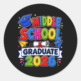 Sticker Rond Diplômés de collège 2026 Étudiants diplômés