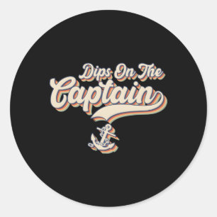 Sticker Rond Dips Sur Le Capitaine Bateau Nautique Capitaine
