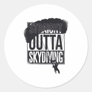 Sticker Rond Direct Outta Skydiving