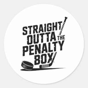 Sticker Rond Directement du banc des pénalités Humour drôle Hoc