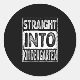 Sticker Rond Directement en maternelle rétro retour à l'école
