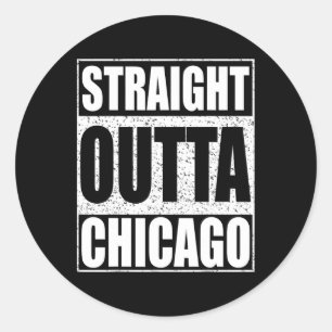 Sticker Rond Directement En Périphérie De L'État De Chicago Ill
