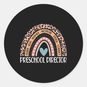 Sticker Rond Directeur 100e Jour De L'École Principal Arc-en-ci