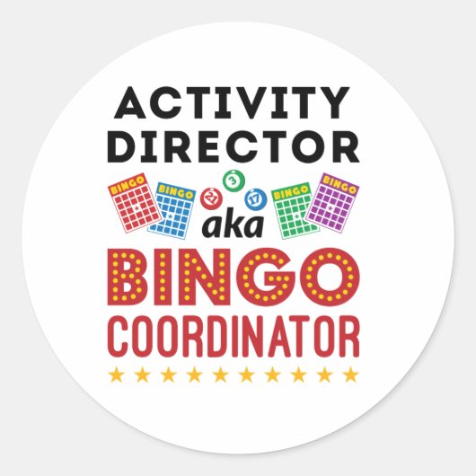 Sticker Rond Directeur d'activité aka Coordonnateur de bingo (Devant)