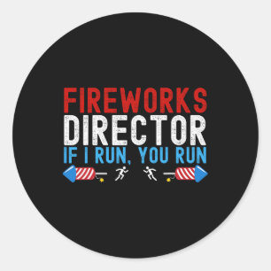 Sticker Rond Directeur de Fireworks Drapeau américain 4 juillet