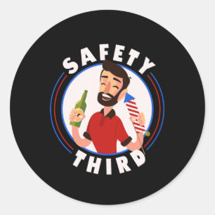 Sticker Rond Directeur des feux d'artifice 4 juillet Sécurité T