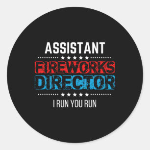 Sticker Rond Directeur des feux d'artifice Usa Fête de l'Indépe