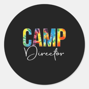 Sticker Rond Directeur du camp Jour d'appréciation Tie Dye Bonj