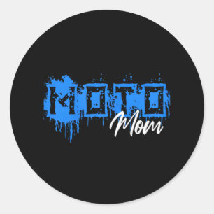 Sticker Rond Dirt Bike Moto Maman Motocross