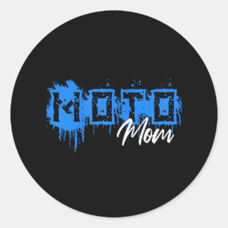Sticker Rond Dirt Bike Moto Maman Motocross