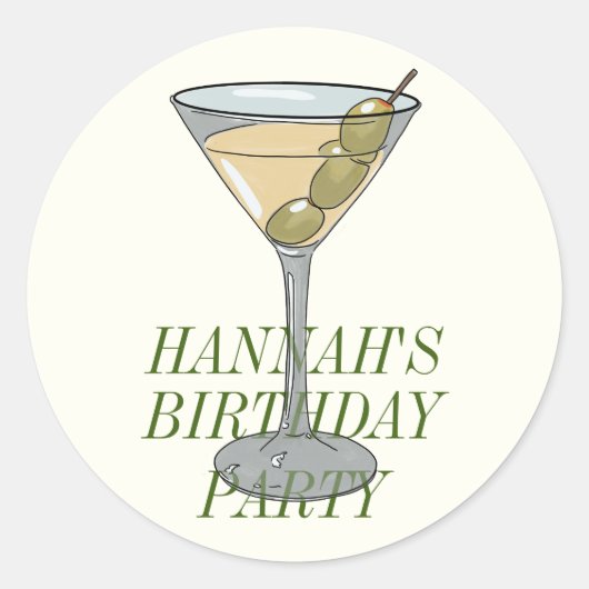 Sticker Rond Dirty Martini Anniversaire (Devant)