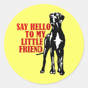 Sticker Rond dis bonjour à mon petit ami