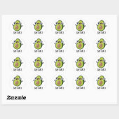 Sticker Rond Dis Guac Blague Drôle de Pun Avocat (Feuille)