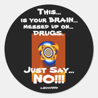 Sticker Rond "Dis NON ! ! !"
