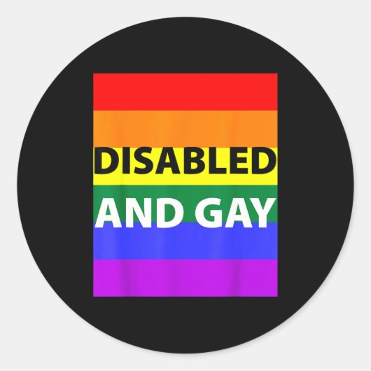 Sticker Rond Disabled And Gay Funny For Men Women  (Devant)