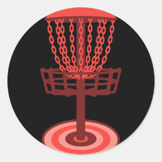 Sticker Rond Disc Golf Basket Flying Disc Golfing Scene Art 