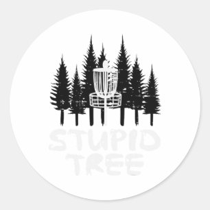 Sticker Rond Disc Golf Stupid Tree Funny Frisbee Golfer Frolf M