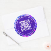 Sticker Rond Disco Bachelorette Acheter L'Épouse A Drink QR Cod (Enveloppe)