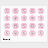 Sticker Rond Disco Ball Baby shower fille rose Super (Feuille)