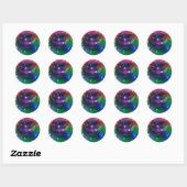 Sticker rond Disco Ball coloré (Feuille)