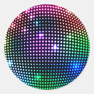 Sticker rond Disco Ball coloré