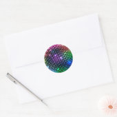 Sticker rond Disco Ball coloré (Enveloppe)