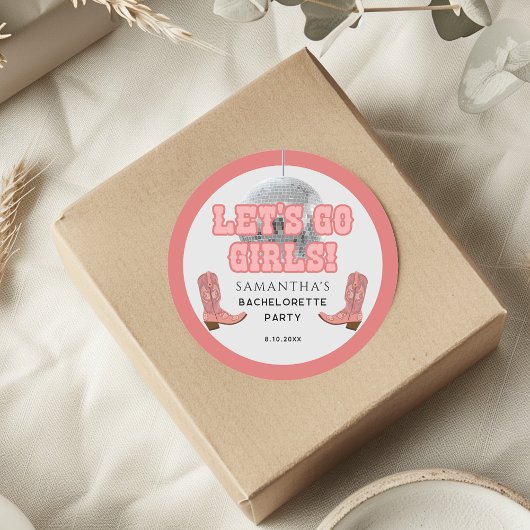 Sticker Rond Disco Cowgirl Enterrées de Vie de Célibataire Fill