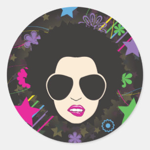 Sticker Rond Disco ~ Disco Queen Funky années 80 Musique