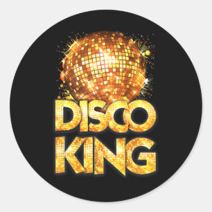 Sticker Rond Disco King - Costume seventies Disco Ball Vintage
