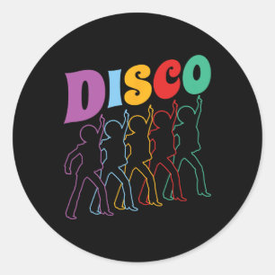Sticker Rond Disco les années 70 Disco Thème Vintage Retro Danc