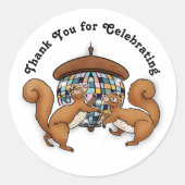 Sticker Rond Disco Merci écureuils (Devant)