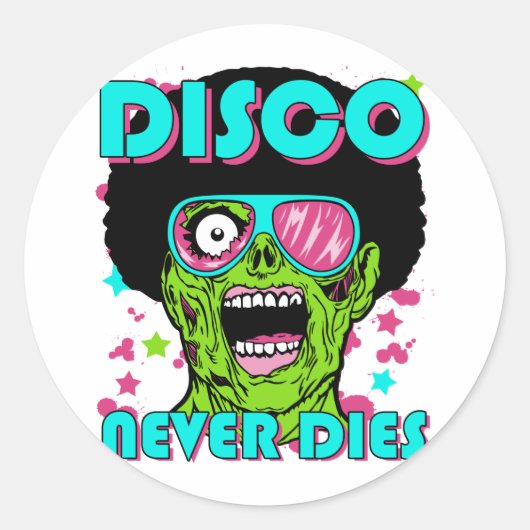Sticker Rond Disco ne meurt jamais (Devant)