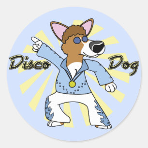 Sticker Rond Disco Pembroke Welsh Corgi