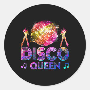 Sticker Rond Disco Queen - 70's Disco Theme Vintage seventies