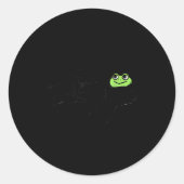 Sticker Rond Dishonest Frog Funny Frog Meme Behave No Cartoon D (Devant)