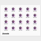 Sticker Rond Disinte-grape Funny Désintégration Grape Pun (Feuille)